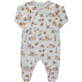 Kojenecký overall FIXONI OVERAL FIXONI, S HŘÍBEČKY A ZVÍŘÁTKY, BABY BLUE Velikost: 74
