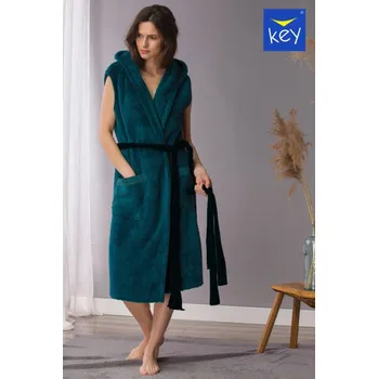 Dámská vesta Dámská plyšová vesta s kapucí a krajkou, zelená SM i170_LHW 570 B21 SM