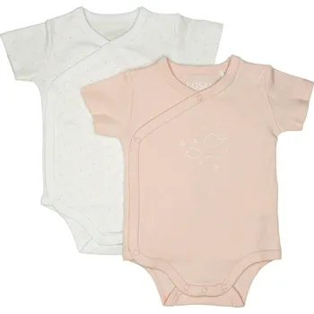 Kojenecký body BODY LOSAN KOJENECKÉ 2 KS, S OBLÁČKY, RŮŽOVÉ Velikost: 56