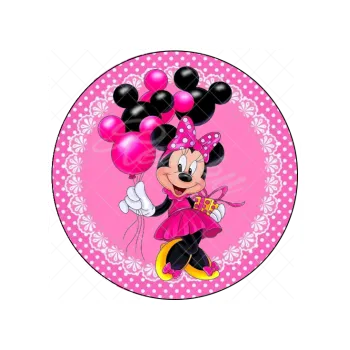 Jedlá dekorace na dort MINNIE a balónky, VARIANTA Jedlý papír 1809