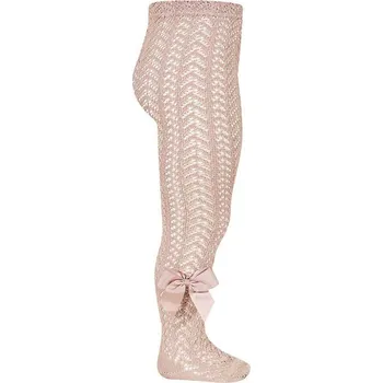 DĚTSKÉ PUNČOCHÁČE CONDOR HÁČKOVANÉ S MAŠLÍ, OLD ROSE Velikost: 00 | výška 58-65 cm