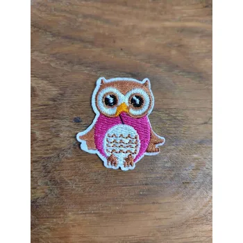 Textilní nažehlovací páska Nažehlovačka sova malá růžová