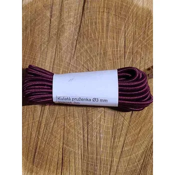 Textilie Kulatá pruženka Ø3 mm svazek 3m barva vínová