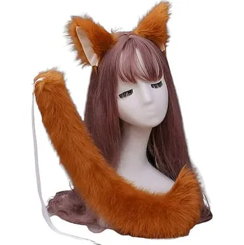 Karnevalový doplněk imago Plyšový set - Liška (jednobarevný), barva šedá