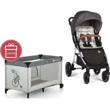 Kočárek PETITE&MARS Kočárek Royal Thunder Grey + postýlka Nyja Teddy Biker Grey​