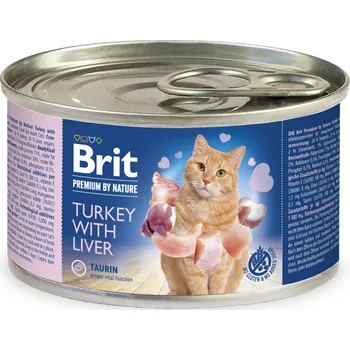 Krmivo pro kočku Brit Premium Cat by Nature konz Turkey&Liver 200g (min. odběr 24 ks)