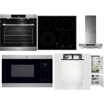 Set domácích spotřebičů AEG Mastery SteamBake BCK455350M + AEG Mastery DirectTouch HK654070FB + AEG Mastery DBB5660HM + AEG Mastery MSB2547D-M + AEG Mastery GlassCare FSE73407P + AEG TSC6M181ES