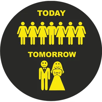 ON-DESIGN Potisk TODAY TOMORROW Barva: fluorescenční žlutá, Velikost motivu: 8 cm