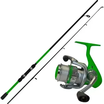 Rybářský naviják DAM Dětský set Vibe Combo 180cm 5-20g + naviják Vibe 25FD GREEN (DAM Vibe Combo 180cm 5-20g + naviják Vibe 25FD zelený)