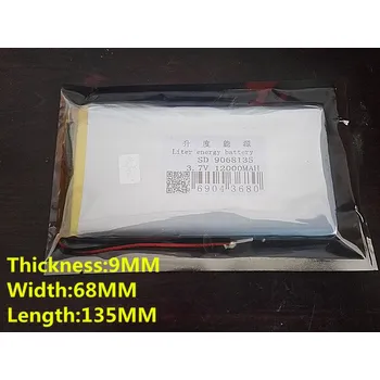Článková baterie Velikost 9068135 3.7V 12000mAh lithium polymerová baterie s ochrannou deskou pro tablet PC
