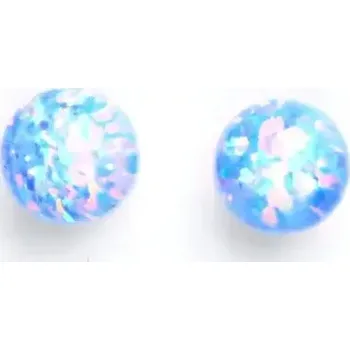 Náušnice Stříbrné náušnice světle modrý opál - NŠ1298 (Stříbrné náušnice s opálem 10 mm)