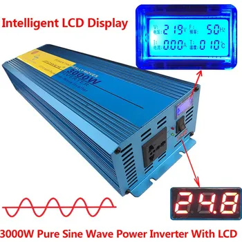 Měnič napětí Invertor 3000W 6000W špička čistý sinus DC 24V do střídavého 220V 230V 240V převodník Napájení Solární energie