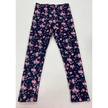 Dívčí zateplené legíny Topo in Fashion tmavě modré kytičkové (40170-008)