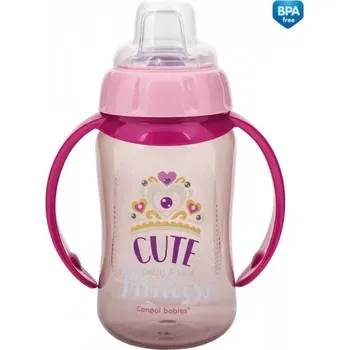 Kojenecká láhev Canpol babies Tréninkový hrneček Future Daydreams se silikonovým pítkem a úchyty růžový (56514)