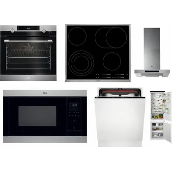 Set domácích spotřebičů AEG Mastery SteamBake BCK455350M + AEG Mastery DirectTouch HK654070XB + AEG Mastery DBB5660HM + AEG Mastery MSB2547D-M + AEG Mastery MaxiFlex FSB53927Z + AEG TSC6M181ES