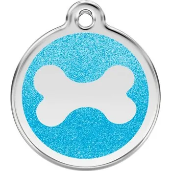 psí známka Známka Red Dingo Kost Aqua Třpytivá velikost známky: S - 20 mm