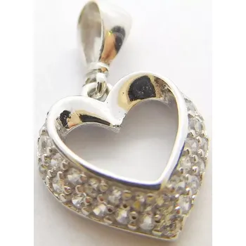 Přívěsek Klenoty Budín Zlaté srdíčko - zlatý přívěsek z bílého zlata se zirkony 585/0,80gr HK3174 (Klenoty Budín Zlaté srdíčko - zlatý přívěsek z bílého zlata se zirkony 585/0,80gr HK3174)