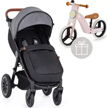 Kočárek PETITE&MARS Kočárek sportovní Street+ Air Oak Ultimate Grey Complete, nánožník + odrážedlo Uniq Pink (VP-F177331)