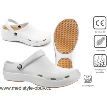 Dámská zdravotní obuv MEDISTYLE FitClog 3FIT-BA001/B BÍLÁ pracovní obuv, bílá - 42
