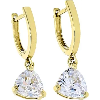 Náušnice Goldstore Zlaté náušnice trojúhelníkový zirkon Váha: 3.35 g
