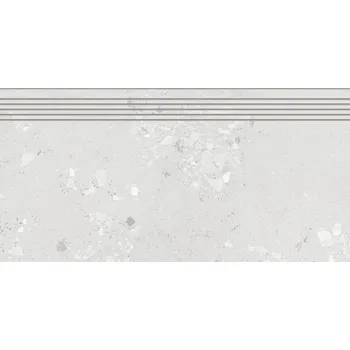Obklad Castone, DCP84855, schodovka, 40x80 cm, šedobílá