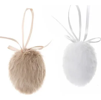 Velikonoční dekorace DP Craft Vajíčka s kožíškem 6cm 2ks