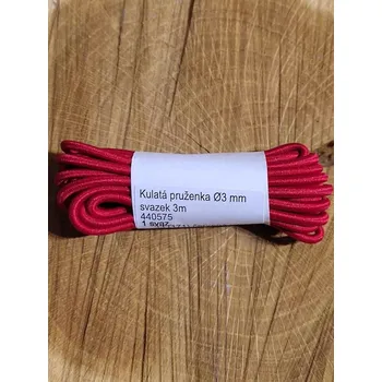 Textilie Kulatá pruženka Ø3 mm svazek 3m barva červená