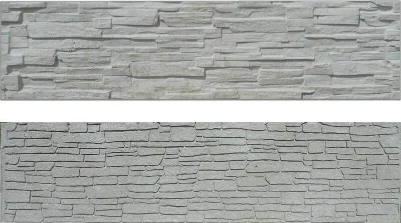 Betonový panel štípaný kámen 2-str. přírodní; 200x50x4cm