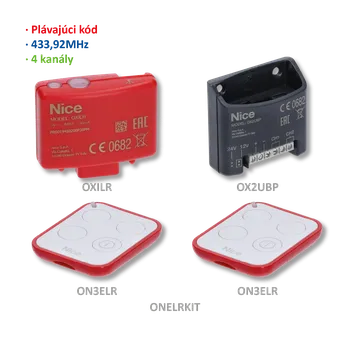 Centrální jednotka pro chytrou domácnost NICE KIT LoRa® obsahuje: 1xOXILR, 1xOX2UBP, 2xON3ELR, 433.92MHz