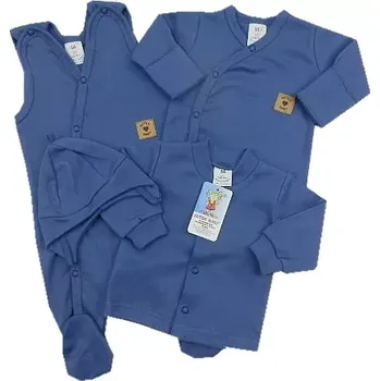 Kojenecká souprava 4-dílná soupravička do porodnice Exlusiv tmavě modrá