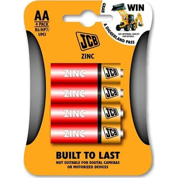 Článková baterie JCB zinko-chloridová baterie AA R06, blistr 4 ks
