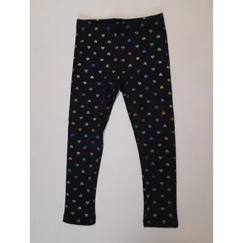 Dívčí zateplené legíny Topo in Fashion tmavě modré s třpytivými srdíčky velikost 146 (40170-816)