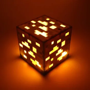 Hračka pro nejmenší MINECRAFT LED DIAMOND ORE - SVÍTÍCÍ KOSTKA GOLD