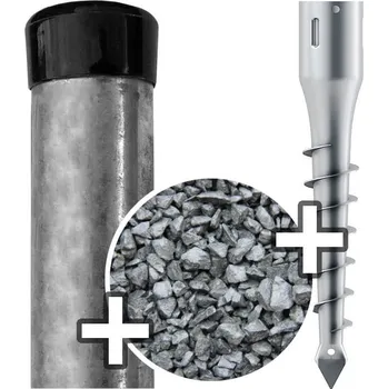 Sada Sloupek Zinek; 38/1,25 + Štěrk + Vrut Výška (mm): 1250