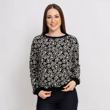 Pánská mikina Černá květovaná kojicí mikina Velikost: XL