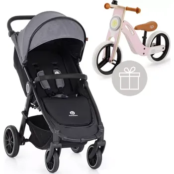 Kočárek PETITE&MARS Kočárek sportovní Street+ RWS Black Ultimate Grey Complete + odrážedlo Uniq Pink (VP-F177307)