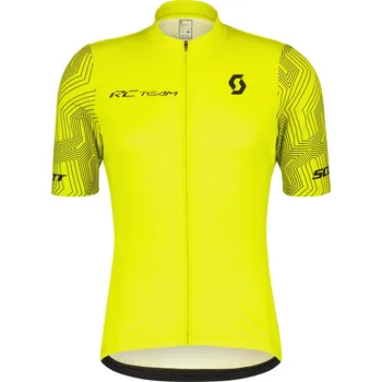 cyklistický dres Dres na kolo Scott RC Team 10 SS Sulphur Yellow/Black 288691