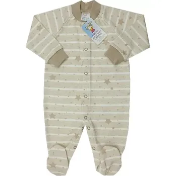 Kojenecký overall Overal na spaní proužky a hvězdičkami béžový Autex baby velikost 80