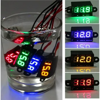 Vodotěsný 0.28" DC 3.5-30V Mini digitální LED voltmetr 12V Auto moto Rozsah dc 3,5-30V