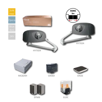 Pohon brány NICE HyppoKit7024-K sada ramenových pohonov pre dvojkrídlovú bránu do 3m/krídlo