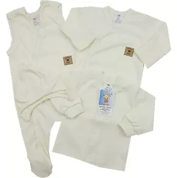 Kojenecká souprava 4-dílná soupravička do porodnice Exlusiv béžová velikost 56