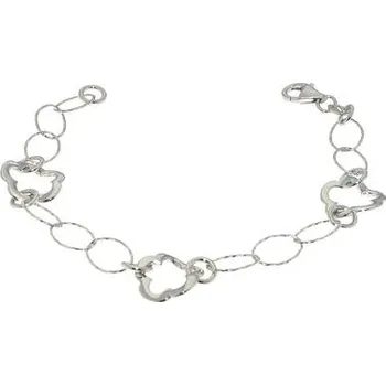 Náramek Stříbrný náramek s kytičkami délka náramku 19cm