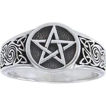 Prsten MAGICKÝ PRSTEN, pentagram, stříbro 925 - 10 (EU: 62-64)