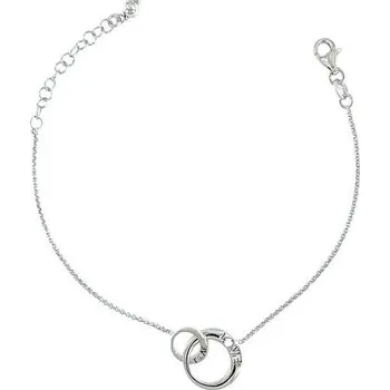 Náramek Stříbrný náramek propojené kroužky LOVE délka náramku 18+3cm