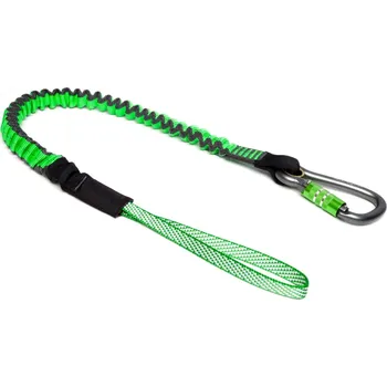 Upínací popruh Pružný závěsný popruh NLG Lanyard s jednou karabinou a nosností 18 kg – nylon, zeleno-černá