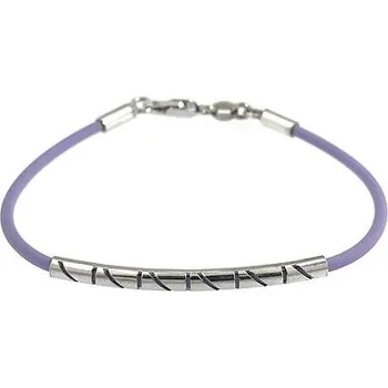 Náramek Kaučukový náramek se stříbrnou ozdobou délka náramku 18cm