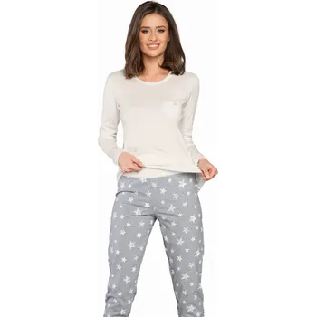 Dámské pyžamo Dámské pyžamo ITALIAN FASHION KOMETA dlouhé ecru M 0