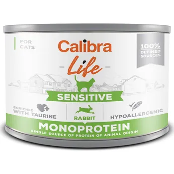 Krmivo pro kočku Calibra Cat Life konz. Sensitive Rabbit 200 g (min. odběr 6 ks)