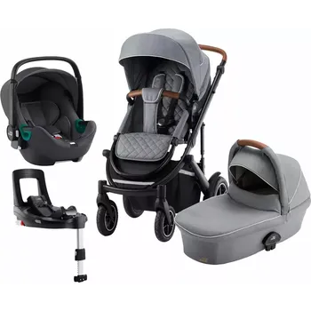 Kočárek Set kočárek Smile III + hluboká korba + autosedačka Baby Safe iSense + báze Midnight - Nordic Grey