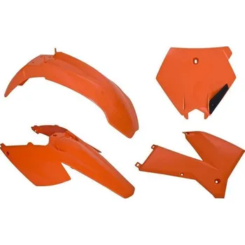 RACETECH kompletní plasty KTM SX/SXF 125-525 05-06 EXC/EXCF 125-525 05-07, barva oranžová (tabulka) (KT503E127)